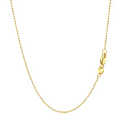Bids.com 14k Yellow Gold Bead Chain 1.0mm Necklaces White Smoke 16 / Yellow Gold,18 / Yellow Gold,20 / Yellow Gold