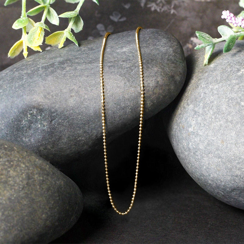 Bids.com 14k Yellow Gold Bead Chain 1.0mm Necklaces Black 16 / Yellow Gold,18 / Yellow Gold,20 / Yellow Gold