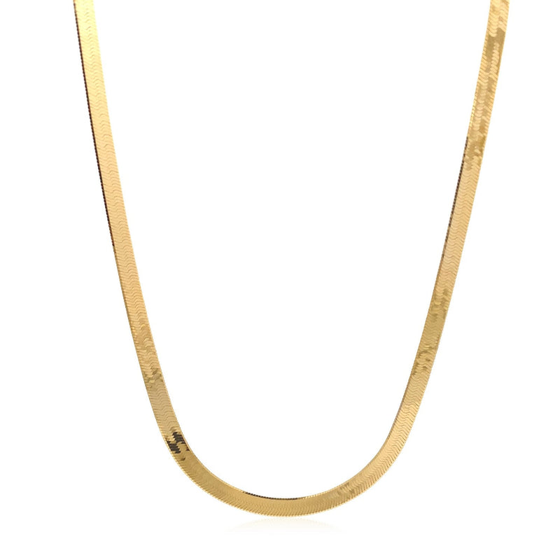 Bids.com 4.0mm 14k Yellow Gold Super Flex Herringbone Chain Necklaces White Smoke 16 / Yellow Gold,18 / Yellow Gold,20 / Yellow Gold,24 / Yellow Gold