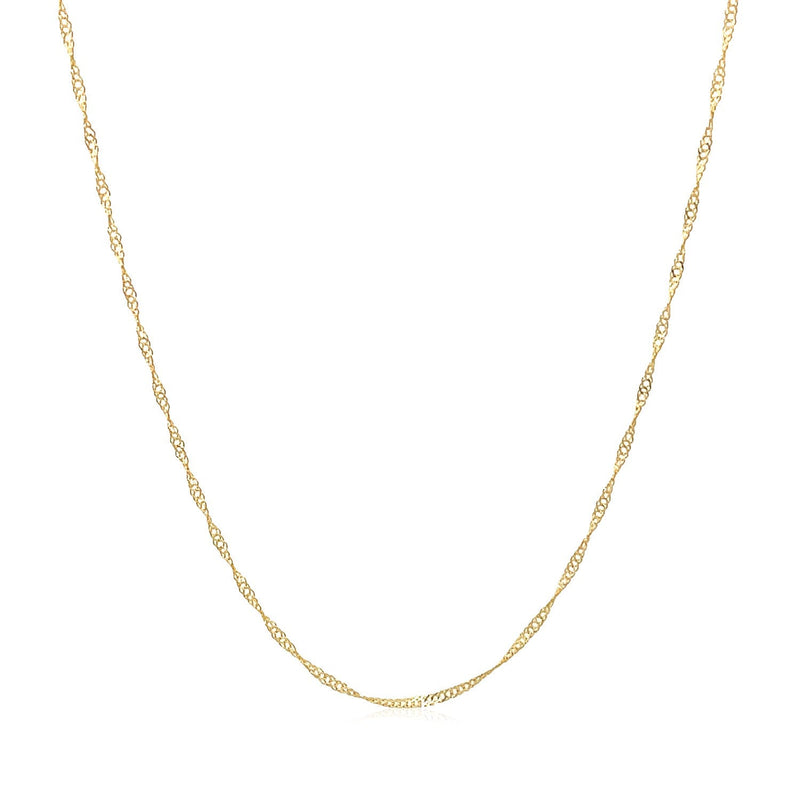 Bids.com 14k Yellow Gold Singapore Chain 0.6mm Necklaces White Smoke 16 / Yellow Gold,18 / Yellow Gold