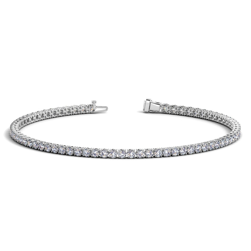 Bids.com Lab Grown Round Diamond Tennis Bracelet in 14k White Gold (2 cctw F/G  VS2/SI1) Bracelets White Smoke 7 / White Gold
