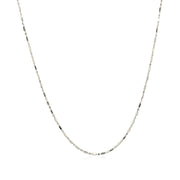 Bids.com 14k White Gold Diamond-Cut Bead Chain 1.0mm Necklaces White Smoke 16 / White Gold,18 / White Gold,20 / White Gold