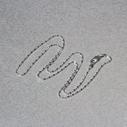 Bids.com 14k White Gold Diamond-Cut Bead Chain 1.0mm Necklaces Dark Gray 16 / White Gold,18 / White Gold,20 / White Gold