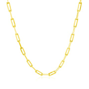 Bids.com 18K Yellow Gold Paperclip Chain (2.50 mm) Necklaces White Smoke 18 / Yellow Gold,20 / Yellow Gold,24 / Yellow Gold