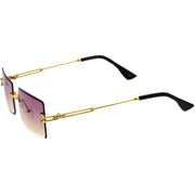 zeroUV Luxe Color Gradient Bevelled Lens Metal Rectangle Sunglasses D223 Sunglasses White Smoke Gold / Purple Yellow Fade,Gold / Orange Yellow Fade,Gold / Green Yellow Fade,Gold / Purple Blue Fade