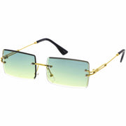 zeroUV Luxe Color Gradient Bevelled Lens Metal Rectangle Sunglasses D223 Sunglasses White Smoke Gold / Purple Yellow Fade,Gold / Orange Yellow Fade,Gold / Green Yellow Fade,Gold / Purple Blue Fade