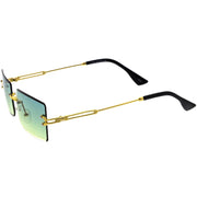 zeroUV Luxe Color Gradient Bevelled Lens Metal Rectangle Sunglasses D223 Sunglasses White Smoke Gold / Purple Yellow Fade,Gold / Orange Yellow Fade,Gold / Green Yellow Fade,Gold / Purple Blue Fade