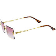 zeroUV Luxe Color Gradient Bevelled Lens Metal Rectangle Sunglasses D223 Sunglasses White Smoke Gold / Purple Yellow Fade,Gold / Orange Yellow Fade,Gold / Green Yellow Fade,Gold / Purple Blue Fade