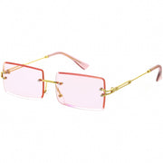 zeroUV Luxe Color Tinted Bevelled Lens Metal Rectangle Sunglasses D224 Sunglasses White Smoke Gold / Yellow,Gold / Purple,Gold / Pink,Gold / Red,Silver / Blue