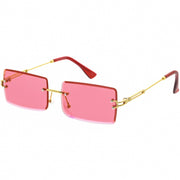 zeroUV Luxe Color Tinted Bevelled Lens Metal Rectangle Sunglasses D224 Sunglasses White Smoke Gold / Yellow,Gold / Purple,Gold / Pink,Gold / Red,Silver / Blue