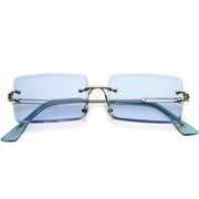 zeroUV Luxe Color Tinted Bevelled Lens Metal Rectangle Sunglasses D224 Sunglasses White Smoke Gold / Yellow,Gold / Purple,Gold / Pink,Gold / Red,Silver / Blue