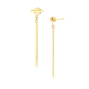 Bids.com 14k Yellow Gold Modern Disc and Bar Drop Earrings Earrings White Smoke Yellow Gold