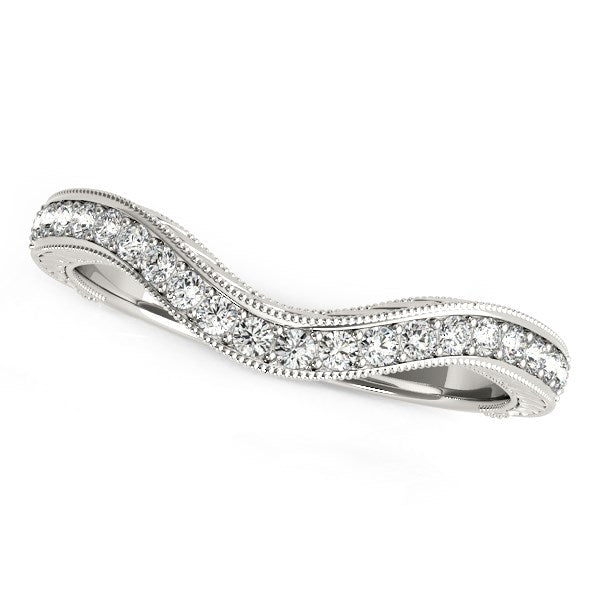 Bids.com 14k White Gold Milgrained Baroque Curved Diamond Wedding Ring (1/6 cttw) Rings White Smoke 3 / White Gold,3.5 / White Gold,4 / White Gold,4.5 / White Gold,5 / White Gold,5.5 / White Gold,6 / White Gold,6.5 / White Gold,7 / White Gold,7.5 / White Gold,8 / White Gold,8.5 / White Gold,9 / White Gold