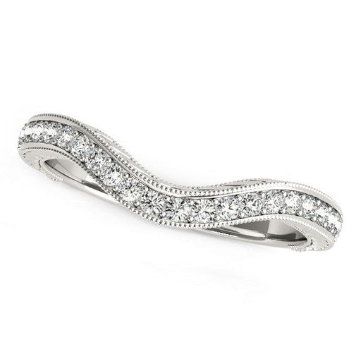 Bids.com 14k White Gold Milgrained Baroque Curved Diamond Wedding Ring (1/6 cttw) Rings White Smoke 3 / White Gold,3.5 / White Gold,4 / White Gold,4.5 / White Gold,5 / White Gold,5.5 / White Gold,6 / White Gold,6.5 / White Gold,7 / White Gold,7.5 / White Gold,8 / White Gold,8.5 / White Gold,9 / White Gold