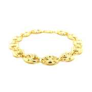 Bids.com 11.0mm 14k Yellow Gold Puffed Mariner Link Bracelet Bracelets White Smoke 8.5 / Yellow Gold