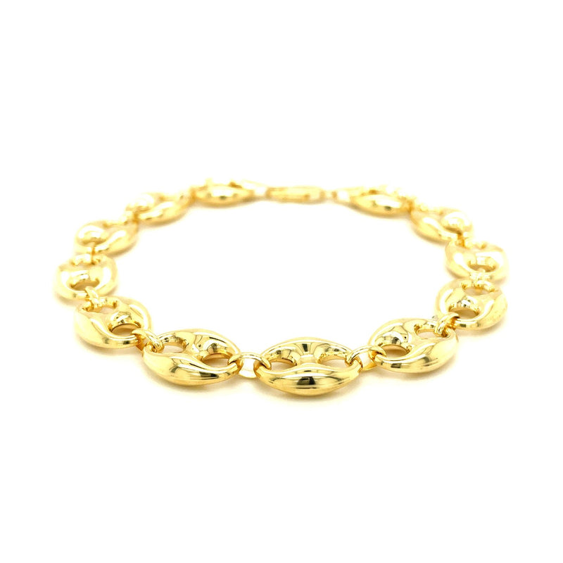 Bids.com 11.0mm 14k Yellow Gold Puffed Mariner Link Bracelet Bracelets White Smoke 8.5 / Yellow Gold