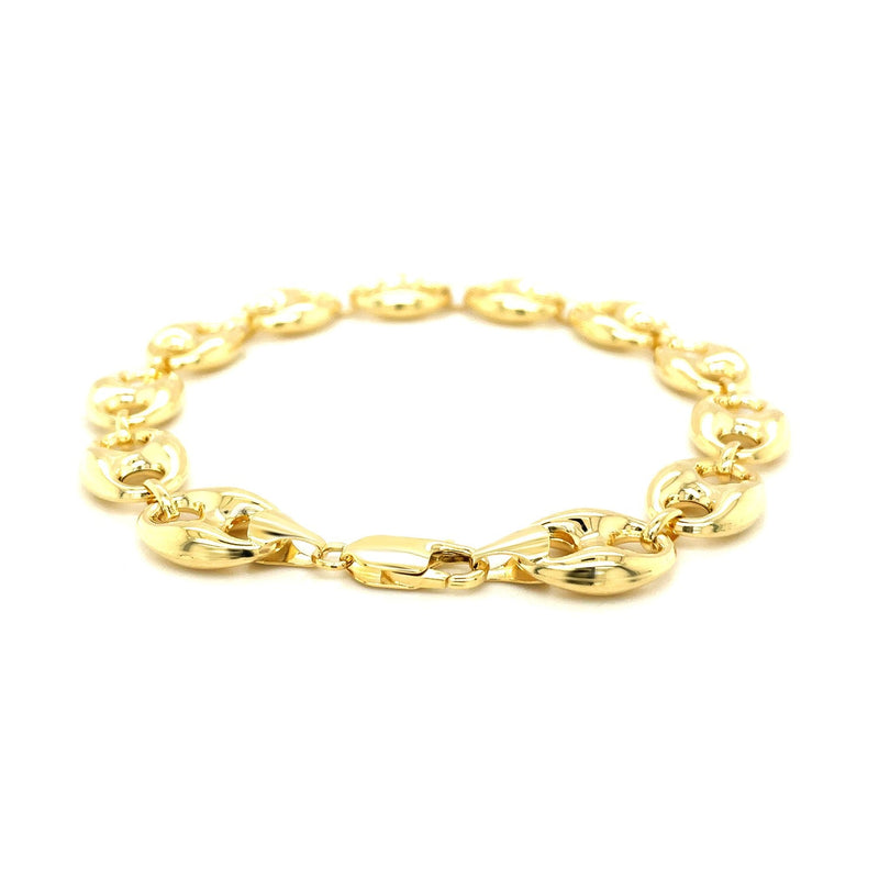 Bids.com 11.0mm 14k Yellow Gold Puffed Mariner Link Bracelet Bracelets White Smoke 8.5 / Yellow Gold