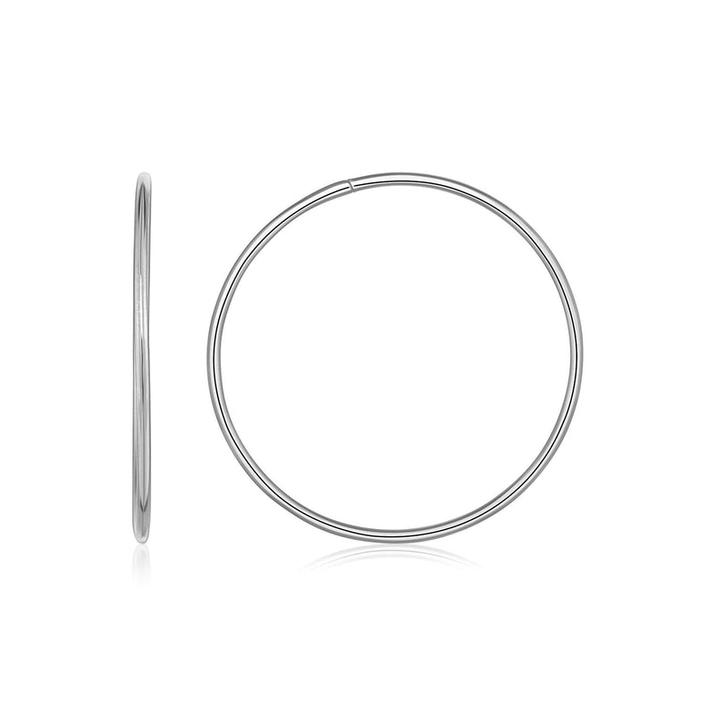Bids.com Endless Hoop Style Earrings in 14k White Gold Earrings White Smoke White Gold
