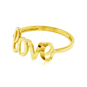 Bids.com 14k Yellow Gold Ring with Love Rings White Smoke 7 / Yellow Gold