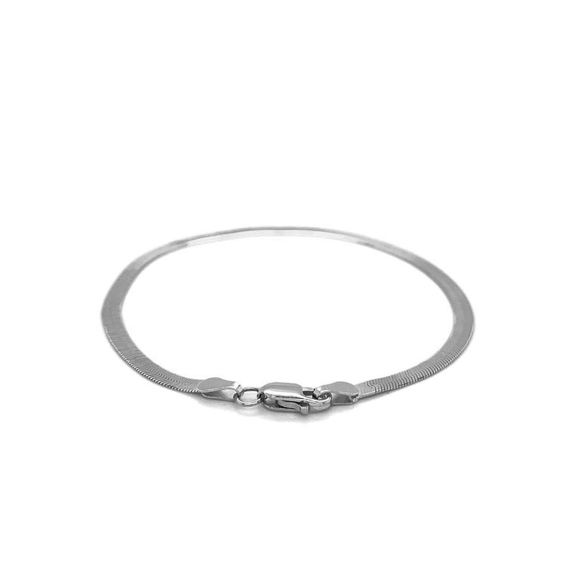 Bids.com 14k White Gold Super Flex Herringbone Bracelet (2.80 mm) Bracelets White Smoke 7 / White Gold