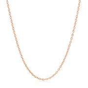 Bids.com 18k Rose Gold Round Oval Link Chain 1.5mm Necklaces White Smoke 16 / Rose Gold,18 / Rose Gold