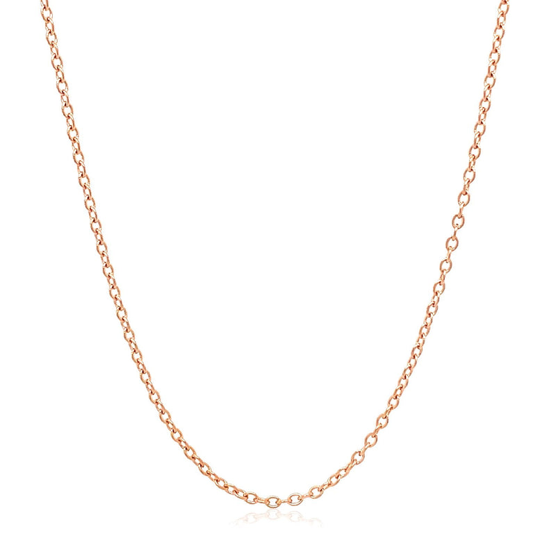 Bids.com 18k Rose Gold Round Oval Link Chain 1.5mm Necklaces White Smoke 16 / Rose Gold,18 / Rose Gold