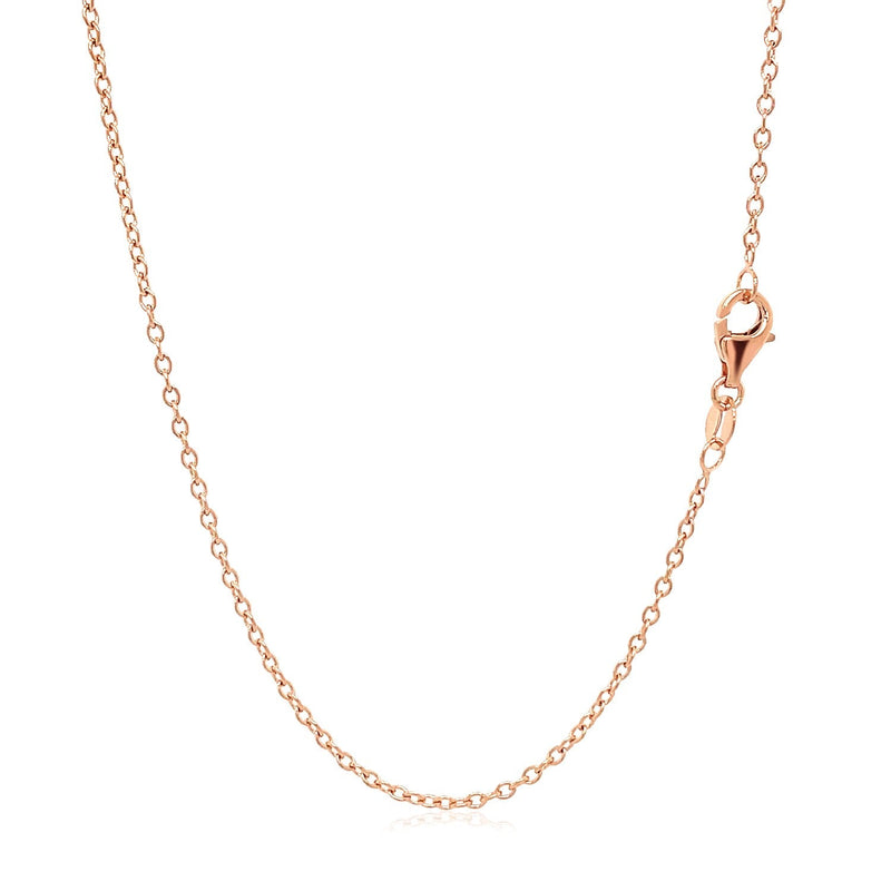 Bids.com 18k Rose Gold Round Oval Link Chain 1.5mm Necklaces White Smoke 16 / Rose Gold,18 / Rose Gold