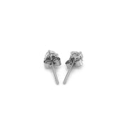 Bids.com 14k White Gold 3mm Faceted White Cubic Zirconia Stud Earrings Earrings White Smoke White Gold