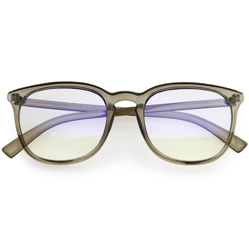 zeroUV Anti Blue Light Blocking Horn Rimmed Computer Glasses D233 Glasses / Sunglasses White Smoke Smoke / Clear