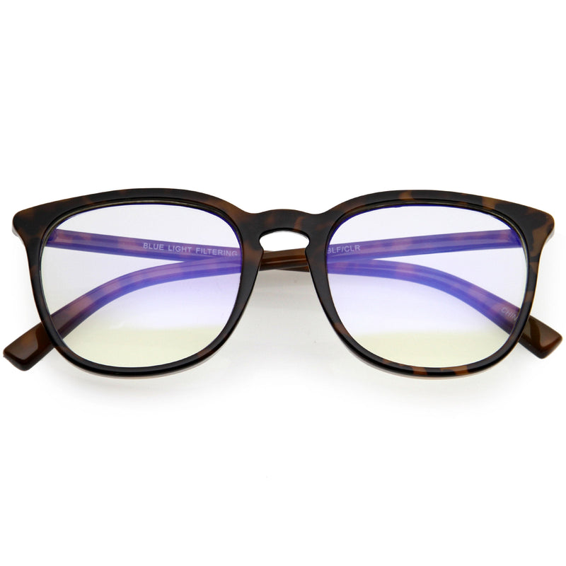 zeroUV Anti Blue Light Blocking Horn Rimmed Computer Glasses D233 Glasses / Sunglasses White Smoke Tortoise / Clear