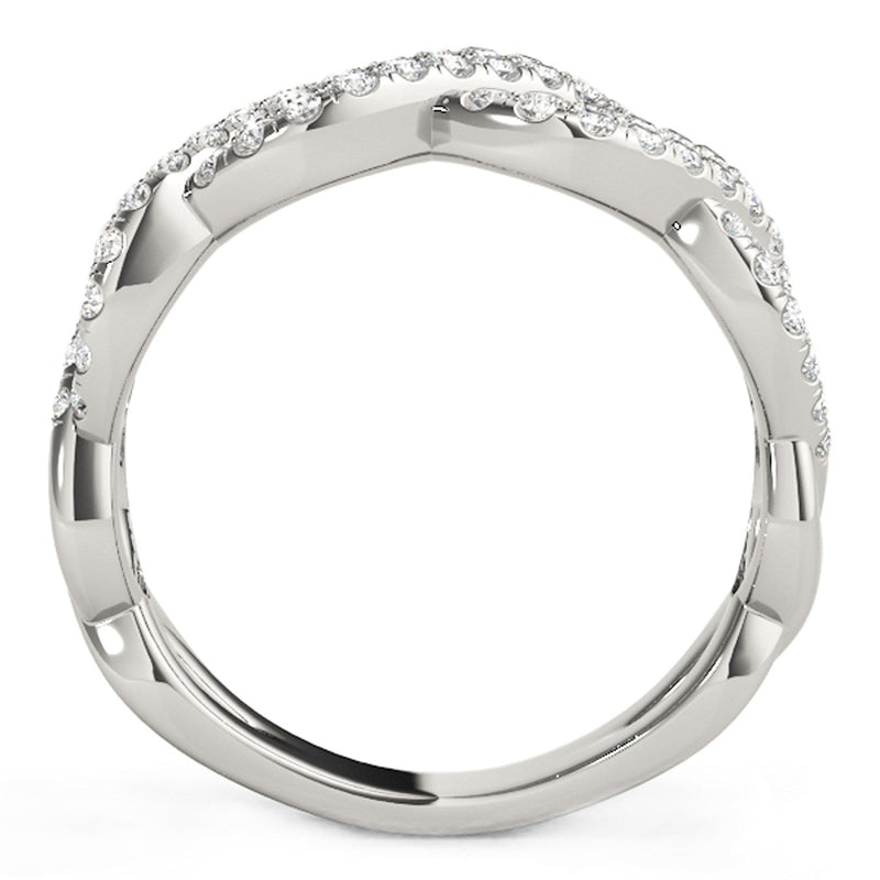 Bids.com Diamond Studded Interlocking Waves Ring in 14k White Gold (5/8 cttw) Rings White Smoke 3 / White Gold,3.5 / White Gold,4 / White Gold,4.5 / White Gold,5 / White Gold,5.5 / White Gold,6 / White Gold,6.5 / White Gold,7 / White Gold,7.5 / White Gold,8 / White Gold,8.5 / White Gold,9 / White Gold