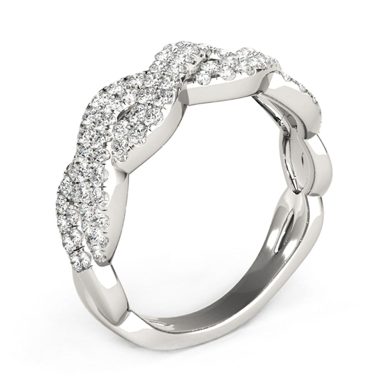 Bids.com Diamond Studded Interlocking Waves Ring in 14k White Gold (5/8 cttw) Rings White Smoke 3 / White Gold,3.5 / White Gold,4 / White Gold,4.5 / White Gold,5 / White Gold,5.5 / White Gold,6 / White Gold,6.5 / White Gold,7 / White Gold,7.5 / White Gold,8 / White Gold,8.5 / White Gold,9 / White Gold