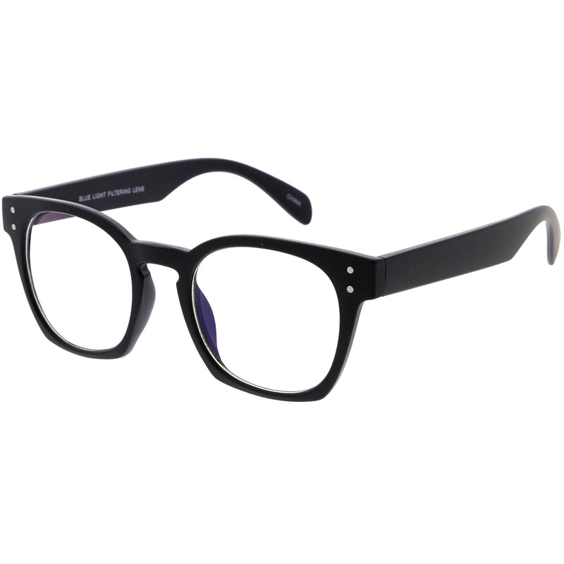 zeroUV Blue Light Filtering Horn Rimmed Square Computer Glasses D234 Glasses / Sunglasses White Smoke Matte Black / Clear,Clear / Clear,Black / Clear,Tortoise / Clear
