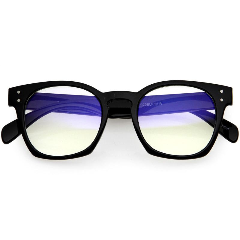 zeroUV Blue Light Filtering Horn Rimmed Square Computer Glasses D234 Glasses / Sunglasses White Smoke Matte Black / Clear