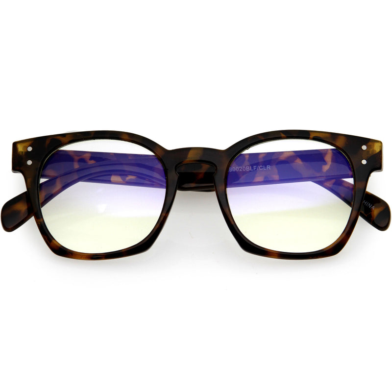zeroUV Blue Light Filtering Horn Rimmed Square Computer Glasses D234 Glasses / Sunglasses White Smoke Tortoise / Clear