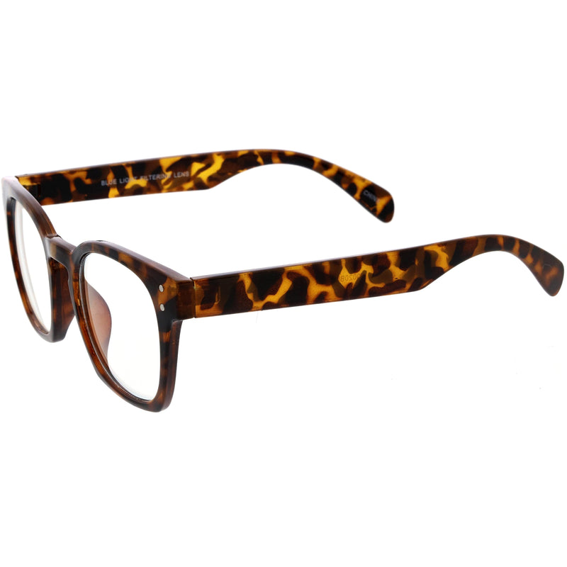 zeroUV Blue Light Filtering Horn Rimmed Square Computer Glasses D234 Glasses / Sunglasses White Smoke Matte Black / Clear,Clear / Clear,Black / Clear,Tortoise / Clear