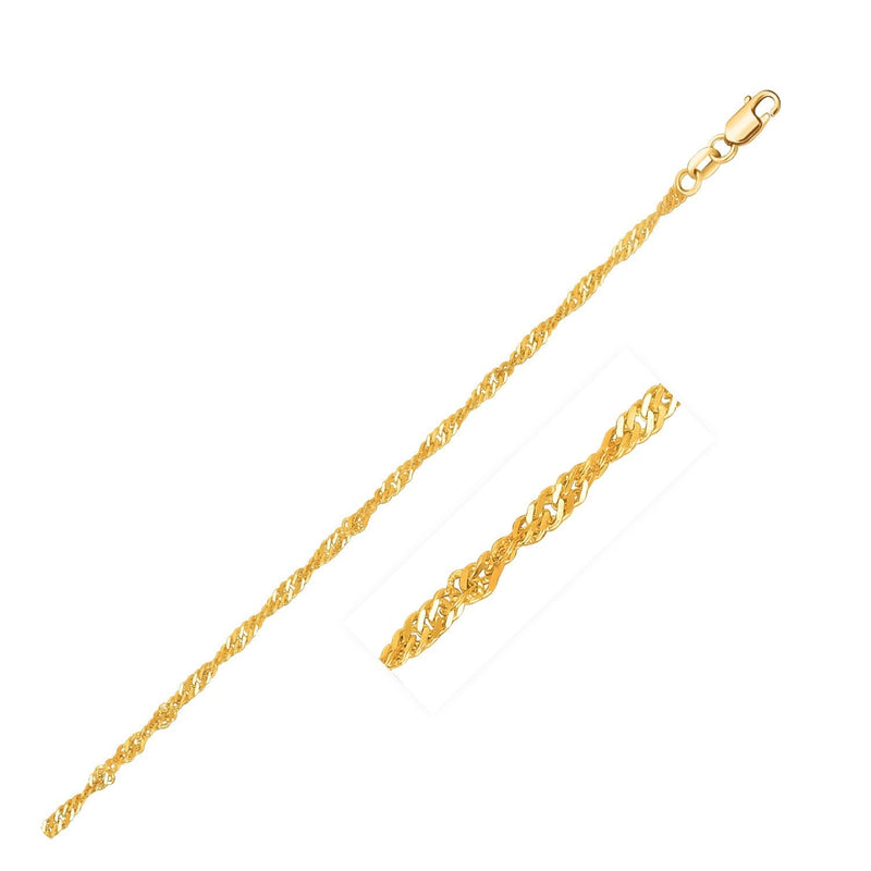 Bids.com 10k Yellow Gold Singapore Chain (1.80 mm) Necklaces White Smoke 16 / Yellow Gold,18 / Yellow Gold,20 / Yellow Gold