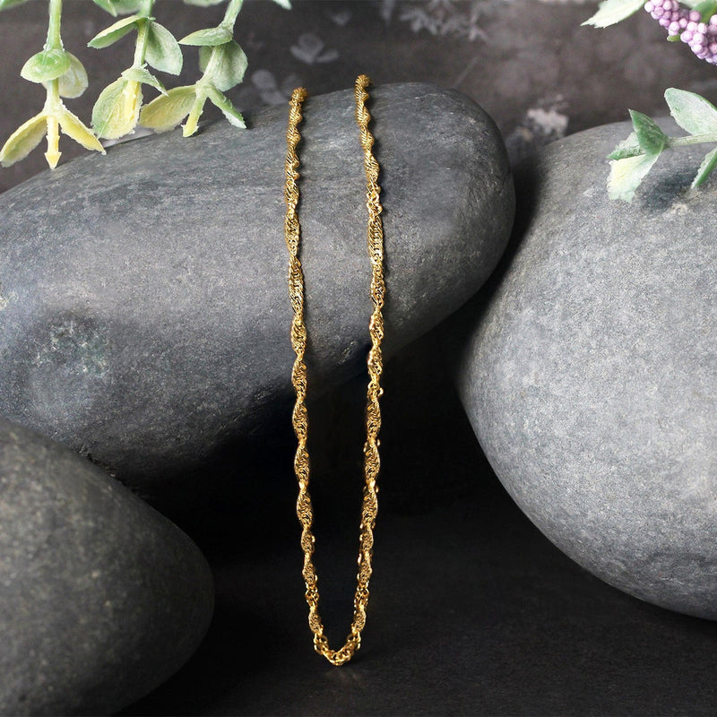 Bids.com 10k Yellow Gold Singapore Chain (1.80 mm) Necklaces Black 16 / Yellow Gold,18 / Yellow Gold,20 / Yellow Gold