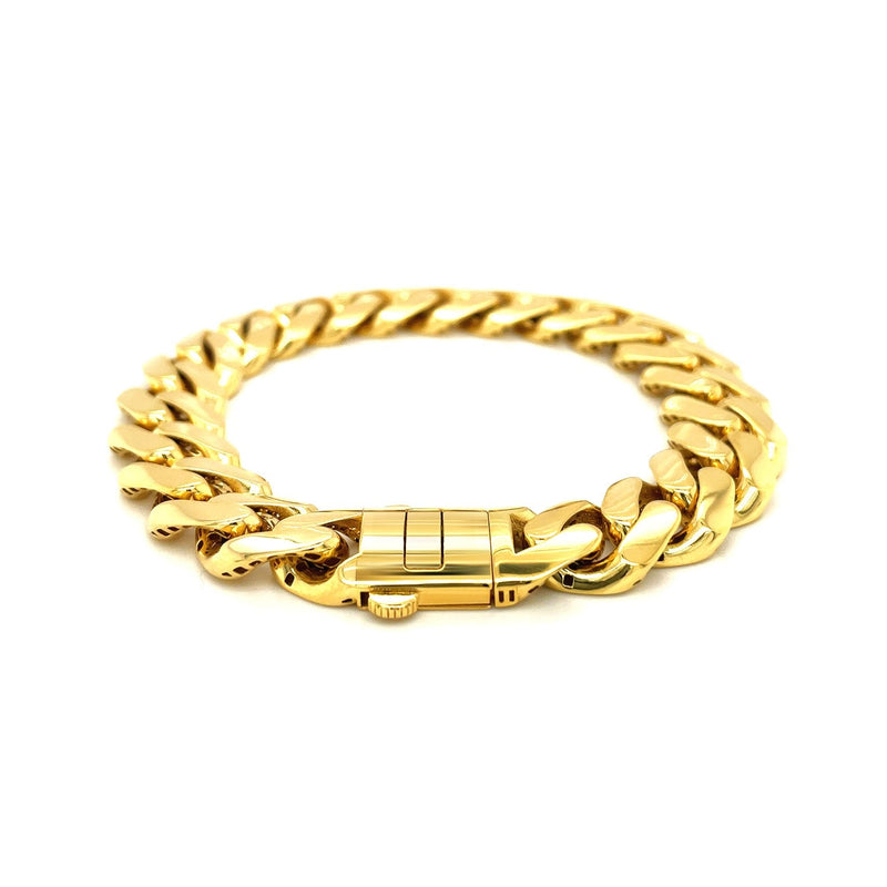 Bids.com 14k Yellow Gold 8 1/2 inch Wide Polished Curb Chain Bracelet Bracelets White Smoke 8.5 / Yellow Gold
