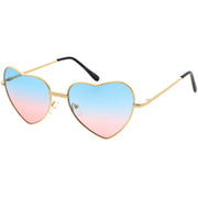 zeroUV Sweet Gradient Lens Rainbow Fashion Metal Heart Sunglasses D239 Sunglasses White Smoke Gold / Blue Yellow Fade,Gold / Purple Yellow Fade,Gold / Purple Pink Fade,Gold / Blue Pink Fade,Gold / Pink Blue Fade