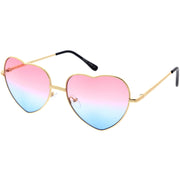 zeroUV Sweet Gradient Lens Rainbow Fashion Metal Heart Sunglasses D239 Sunglasses White Smoke Gold / Blue Yellow Fade,Gold / Purple Yellow Fade,Gold / Purple Pink Fade,Gold / Blue Pink Fade,Gold / Pink Blue Fade