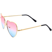zeroUV Sweet Gradient Lens Rainbow Fashion Metal Heart Sunglasses D239 Sunglasses White Smoke Gold / Blue Yellow Fade,Gold / Purple Yellow Fade,Gold / Purple Pink Fade,Gold / Blue Pink Fade,Gold / Pink Blue Fade