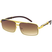 zeroUV Classy Dapper Neutral Metal Crossbar Square Sunglasses D245 Sunglasses White Smoke Gold Marble / Clear Fade,Gold / Clear Fade,Silver / Clear Fade,Gunmetal / Lavender,Gold / Amber