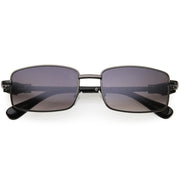 zeroUV Bold Retro Jaguar Metal Plated Detail Square Sunglasses D247 Sunglasses White Smoke Gunmetal / Lavender