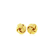 Bids.com Love Knot Post Earrings in 14k Yellow Gold Earrings White Smoke Yellow Gold