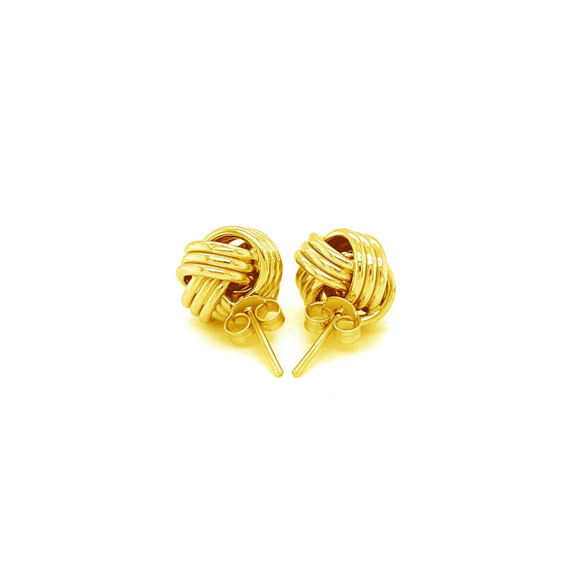 Bids.com Love Knot Post Earrings in 14k Yellow Gold Earrings White Smoke Yellow Gold