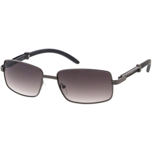 zeroUV Medium Dapper Sleek Metal Two-Tone Square Sunglasses D249 Sunglasses White Smoke Gunmetal / Lavender,Gold / Amber,Gold / Clear Fade
