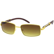 zeroUV Medium Dapper Sleek Metal Two-Tone Square Sunglasses D249 Sunglasses White Smoke Gunmetal / Lavender,Gold / Amber,Gold / Clear Fade