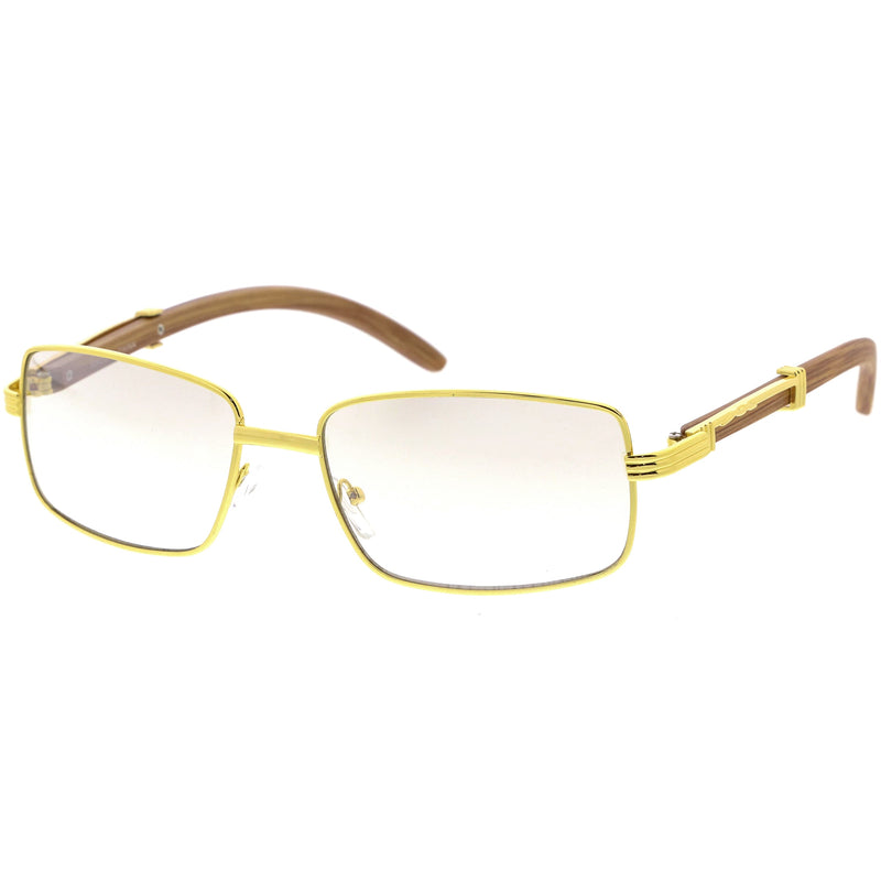 zeroUV Medium Dapper Sleek Metal Two-Tone Square Sunglasses D249 Sunglasses White Smoke Gunmetal / Lavender,Gold / Amber,Gold / Clear Fade