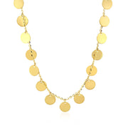 Bids.com Choker Necklace with Polished Discs in 14k Yellow Gold Necklaces White Smoke 16 / Yellow Gold
